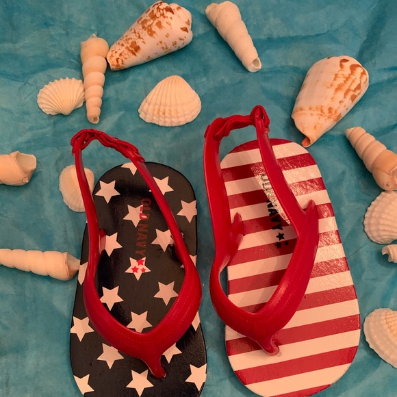 FOURTH OF JULY THEMED BABY FLIP-FLOPS Sz4 - Picture 2 of 4